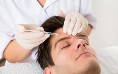 Man getting botox injection