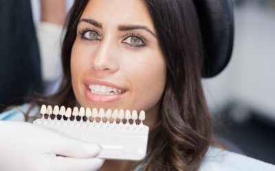 Woman getting fitted for veneers